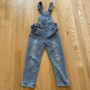 Little Bipsy Light Blue Distressed Denim Overalls 3T-4T